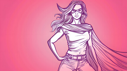 Fototapeta premium Confident Woman: Outline Sketch