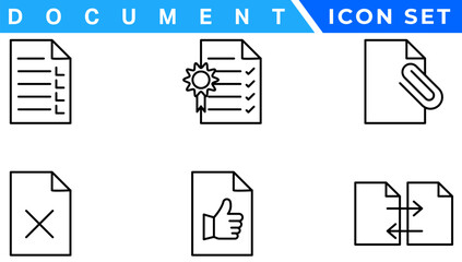 Document line icon set. Documents symbol collection. Different documents icons vector illustration