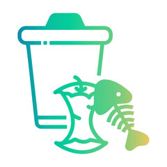 food waste Line Gradient Icon