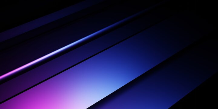 3d rendering of purple and blue abstract architecture background. Cyberpunk concept. Scene for advertising, technology, hi-tech, showroom, banner, game, E-sport, business, luxury. Sci-Fi Illustration