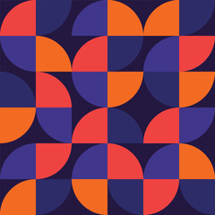 Retro seamless geometric pattern background, vector abstract circles,bauhaus pattern background.
