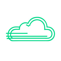 Fototapeta premium Icon of Cloud with Clean Straight Lines and Shapes