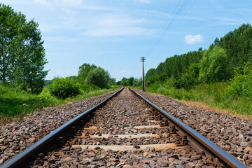 railroad tracks in the countryside
