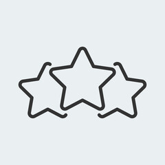 Three stars linear icon.