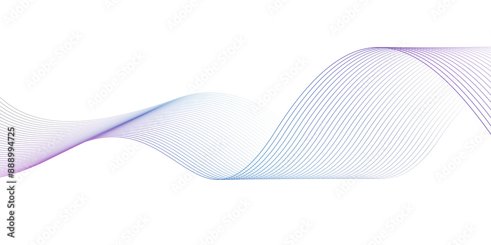 Aufkleber modern abstract glowing wave lines. dynamic flowing wave design element. futuristic technology and s