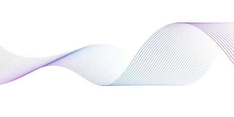 Modern abstract glowing wave lines. Dynamic flowing wave design element. Futuristic technology and sound wave pattern. PNG. © Phantip