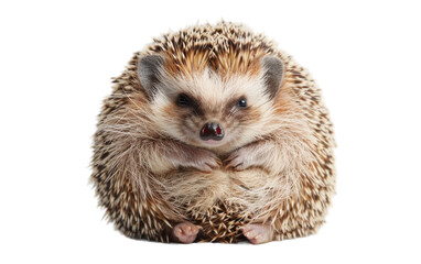 Obraz premium A hedgehog sits curled up with its spines on display