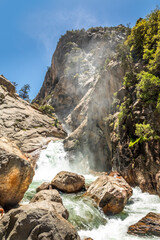 The roaring river falls in the Kings Canyon National Park, California USA