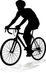 Bike and Bicyclist Silhouette