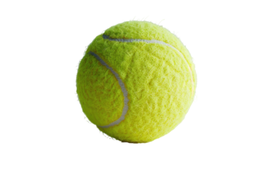 A lone tennis ball, ready for play
