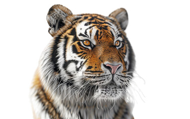 Fototapeta premium A majestic tiger stares directly at the camera, showcasing its powerful presence