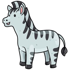 Cute Zebra Cartoon Vector Illustration