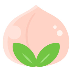 点心、桃饅頭(桃まん)のベクターイラスト。