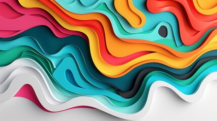 1 Abstract fluid shapes in vibrant colors, organic shapes, dynamic and flowing
