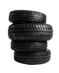 Stack of Black Car Tires