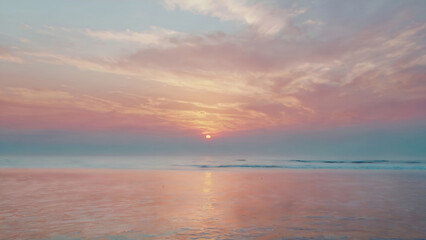 Tranquil Ocean Sunset with Vibrant Sky