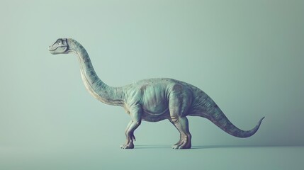 Surreal Brontosaurus in Retro-Inspired Studio Setting