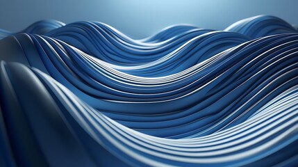 Abstract Blue Waves 3D Illustration