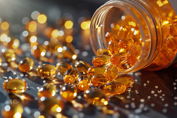 Vitamin B12 in bottle, close up view