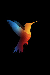 Drawing of a colorful hummingbird