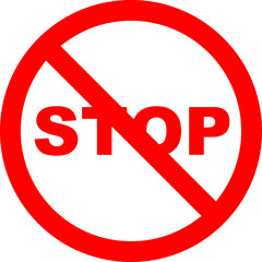 Red Stop no Sign Stop prohibition symbol Red Ban Vector Illustration