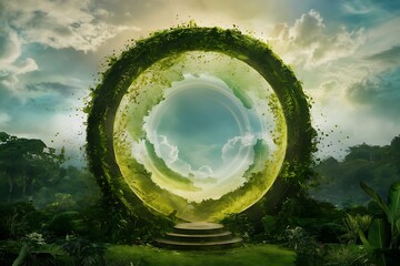 a green portal to new world