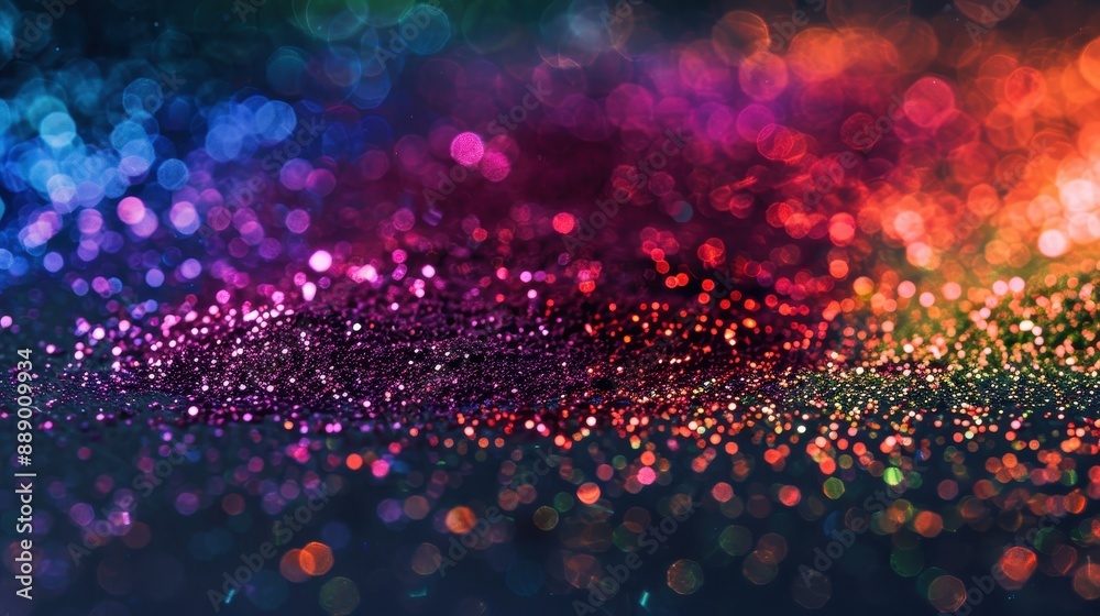 Sticker A colorful explosion of glitter in the sky. The colors are bright and vibrant, creating a sense of excitement and energy. The glitter is scattered throughout the image, giving it a dynamic