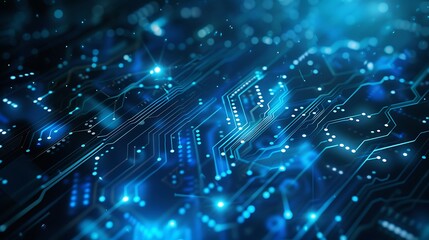 Fototapeta premium Abstract Blue Circuit Board Background