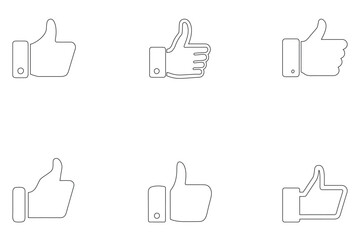 Obraz premium thumps up like hand emoji icon in different stye on white background