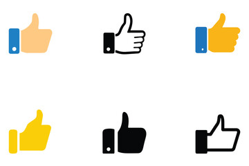 thumps up like hand emoji icon in different stye on white background