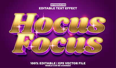 Hocus Focus editable text effect in new modern trend style