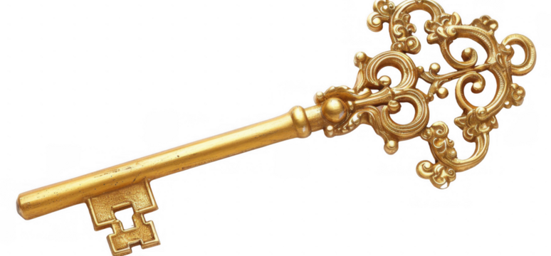 Ornate Vintage Golden Key