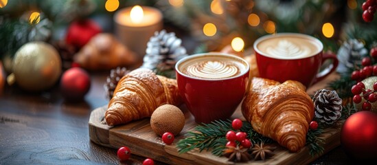 Christmas Morning Coffee and Croissants