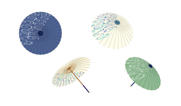 Japanese umbrella with a traditional Japanese pattern &ldquo;Ryusui&rdquo; 