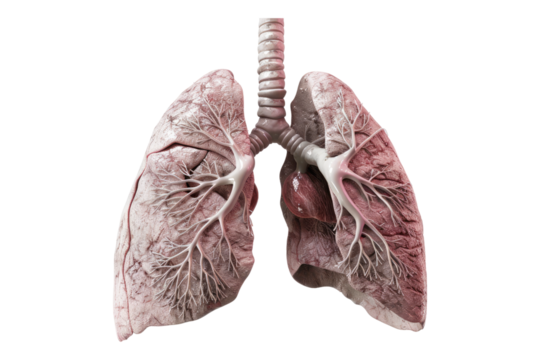 Human lungs isolated on transparent background