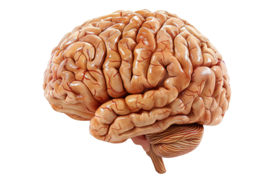 Human brain isolated on transparent background