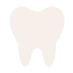 A white tooth-shaped icon on a plain background