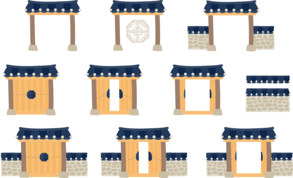 한국 전통 건축 건물 한옥 대문