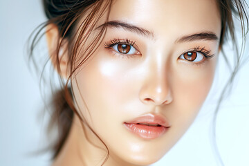 Fototapeta premium 輝く美肌の女性のポートレート