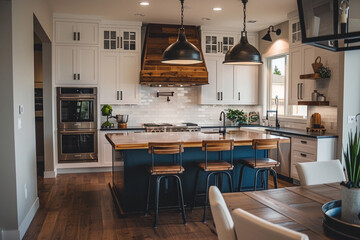 Transitional kitchen interior, transition interior style