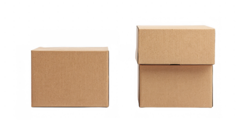 Large and Small Brown Cardboard Boxes