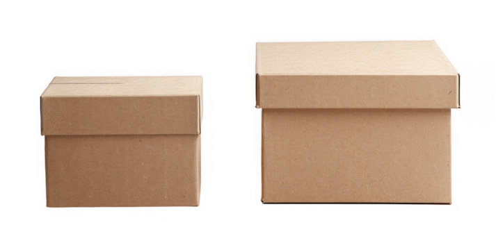 Large and Small Brown Cardboard Boxes