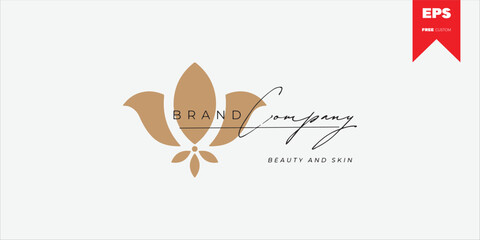 Fashion logo and brand for cosmetic company and beauty care