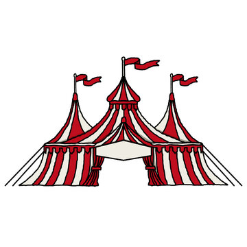 recommend clip art: circus tent doodles illustration carnival tent outline colored vector isolate three roof tent drawing 