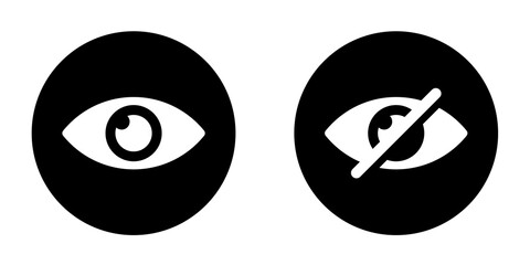 vector eye icon for visible and invisible passwords	