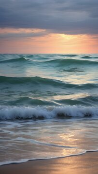 Sunset Over The Sea, Calm Sea And Wave Light Landscape, IPhone Wallpaper, Galaxy Wallpaper, Wallpaper, High Definition Wallpaper