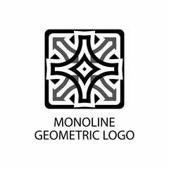 Monoline geometric logo design illustration