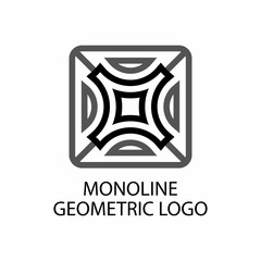 Monoline geometric logo design illustration