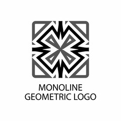 Monoline geometric logo design illustration