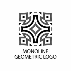 Monoline geometric logo design illustration